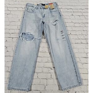 Levis Silvertab Loose Tapered Leg Denim Jeans Blue Distressed MENS SIZE 30X30